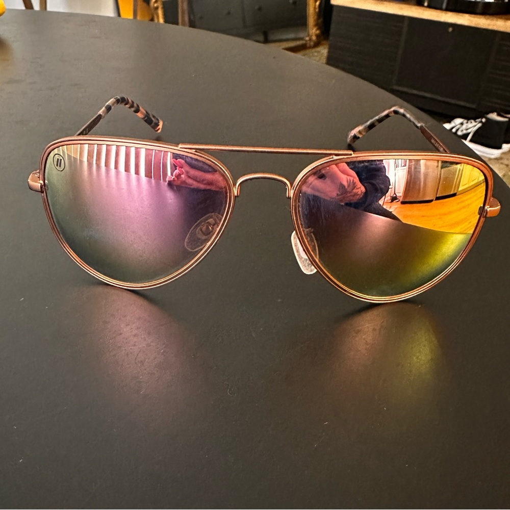 Rose gold and pink blenders polarized sunglasses